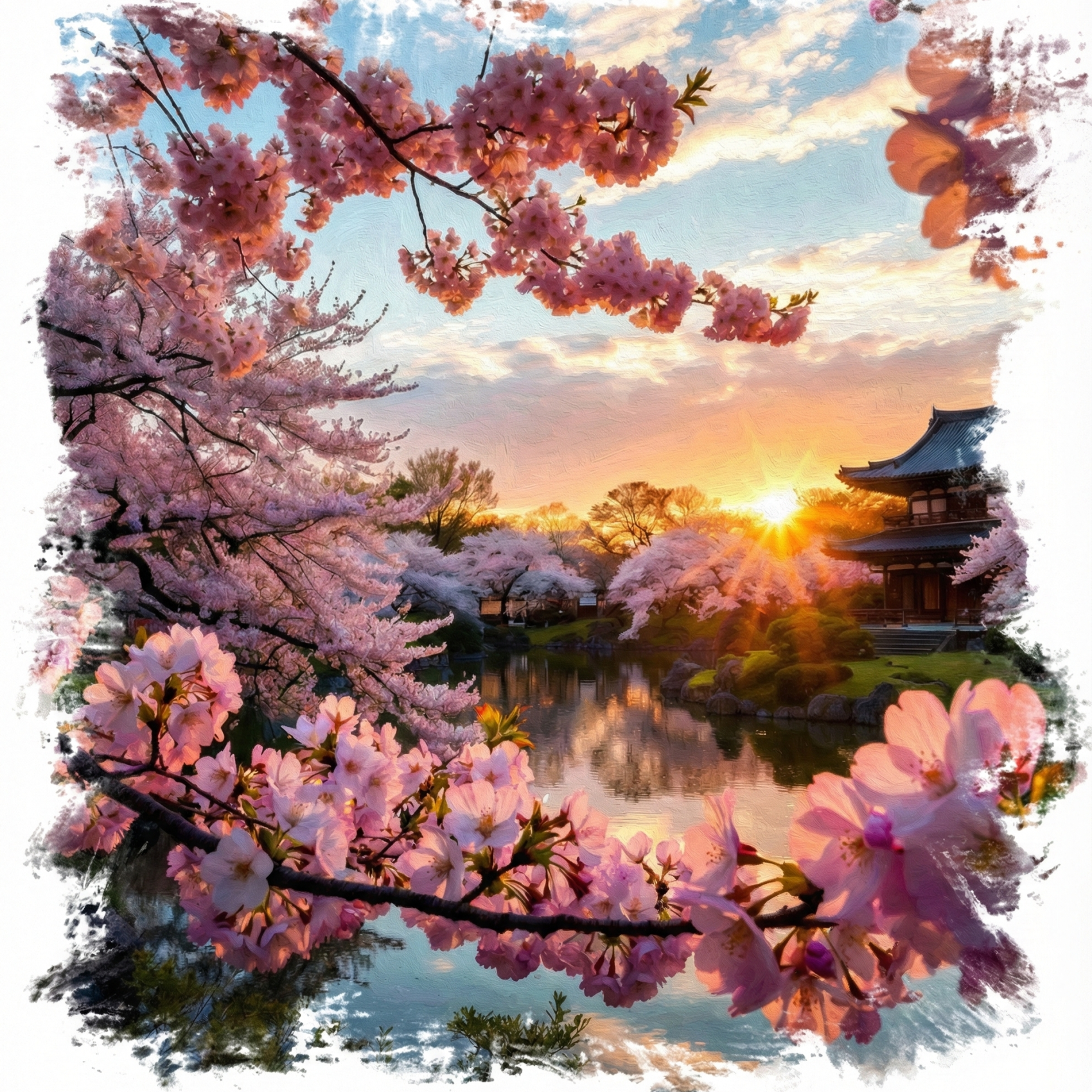 japan cherry bloosm paint